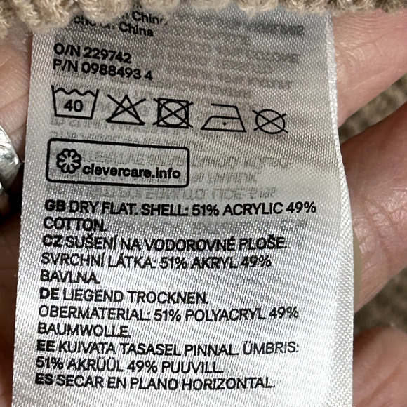 Divided Womens Sz M Womens cropped blocky cotton blend cardigan w/balloon sleeve - Picture 5 of 9